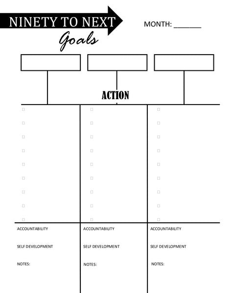 Ninety to Next planner